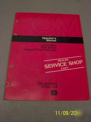 John deere manual 1100 series integral field cultivator
