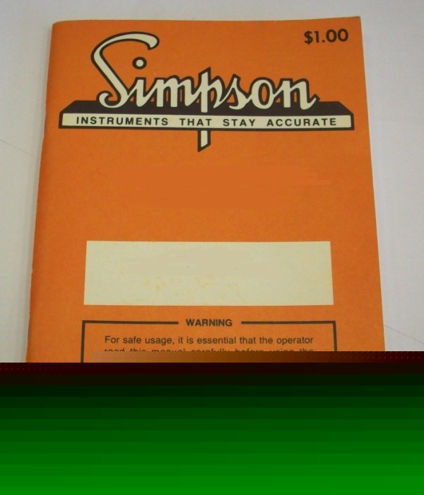 Simpson 652 op/service manual - $5 shipping 