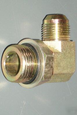 Hydraulic adapter elbow-90- #6 male jic x #6 male oring