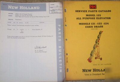 New 1959 holland elevator & corn drags parts catalog