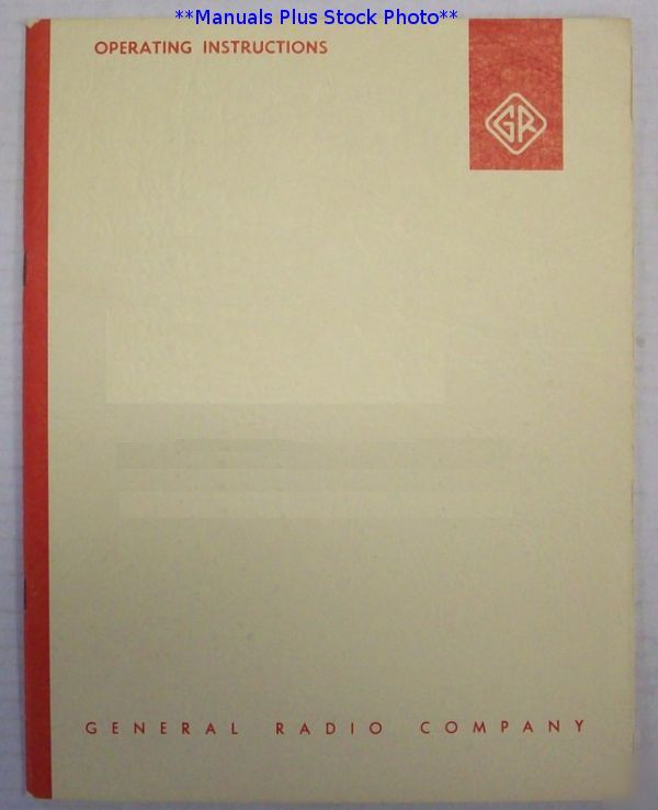 General radio gr 874-ga op/service manual - $5 shipping