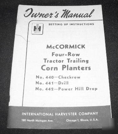 Ih intl harvester corn planters tractor trailing 4 row