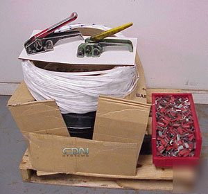 3 rolls strapping poly/polyester +2 tools & 1/2